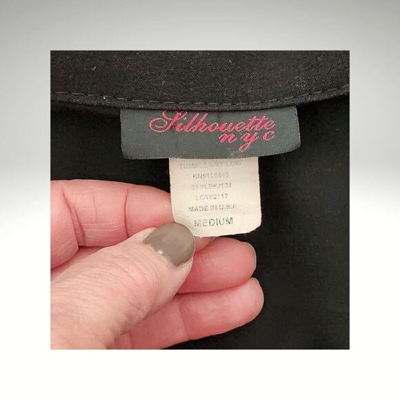 Silhouette NYC Vintage Open Blazer Cardigan Made in USA Size Medium Mixed Media - Picture 4 of 5